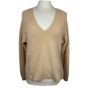 Mes Demoiselles Palenque Sweater S Womens Camel V Neck Alpaca Wool Blend